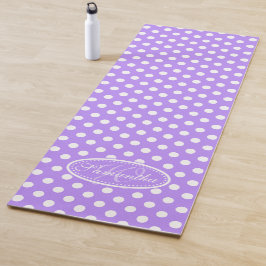 Paarse witte polka dot yoga mat