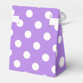Paarse & witte polka stippen verjaardagsfeestje bedankdoosjes (Achterkant)