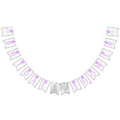 Paarse witte posy bruidsmeisje bruiloftsfoto sling vlaggetjes (Alle)