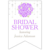 Paarse witte posy bruidsmeisje bruiloftsfoto sling vlaggetjes (Eerste vlag)