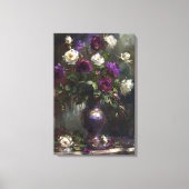Paarse & Witte Rose Boeket Fine Art Canvas Afdruk (Voorkant)