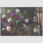 Paarse & Witte Rose Bouquet Decoupage Tissuepapier (Voorkant)