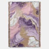Paarse, witte, roze gouden agaat marmer deken (Voorkant Verticaal)