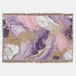 Paarse, witte, roze gouden agaat marmer deken