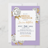 Paarse witte rozenanjer Vrijgezellenfeest Kaart (Voorkant)