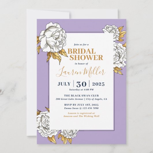 Paarse witte rozenanjer Vrijgezellenfeest Kaart (Voorkant)