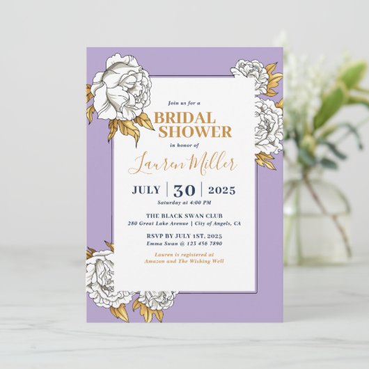 Paarse witte rozenanjer Vrijgezellenfeest Kaart (Staand voorkant)