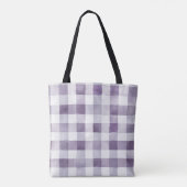 Paarse Witte Ruiten Strepen Tote Bag (Achterkant)