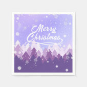 Paarse witte sneeuw vreedzame boskerst servet (Voorkant)