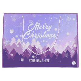 Paarse witte sneeuw Vreedzame bosprogramma's Nieuw Groot Cadeauzakje