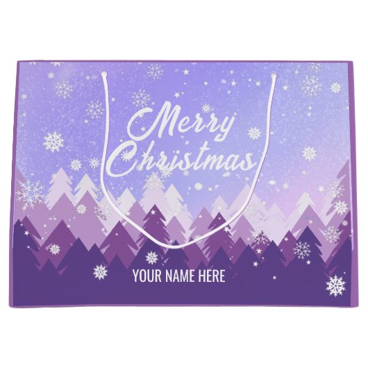 Paarse witte sneeuw Vreedzame bosprogramma's Nieuw Groot Cadeauzakje (Voorkant)