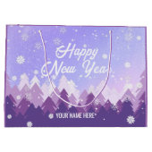 Paarse witte sneeuw Vreedzame bosprogramma's Nieuw Groot Cadeauzakje (Achterkant)