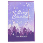 Paarse witte sneeuw Vreedzame bosprogramma's Nieuw Medium Cadeauzakje (Voorkant)