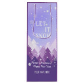 Paarse witte sneeuw Vreedzame bosprogramma's Nieuw Wijn Cadeautas (Voorkant)