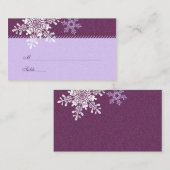 Paarse witte sneeuwvlok winter trouwplaats kaarten plaatskaartje (Voorkant / Achterkant)