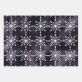 Paarse witte sneeuwvlokken kerst inpakpapier vel (Voorkant)