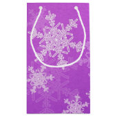 Paarse Witte Sneeuwvlokken Minimalistische Kerst Klein Cadeauzakje (Achterkant)
