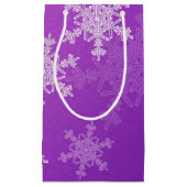 Paarse Witte Sneeuwvlokken Minimalistische Kerst Klein Cadeauzakje (Voorkant)