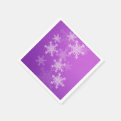 Paarse Witte Sneeuwvlokken Minimalistische Kerst Servet (Hoek)