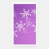 Paarse Witte Sneeuwvlokken Minimalistische Kerst Servet (Voorkant)