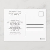 Paarse witte sneeuwvlokken Prettige feestdagen Ker Briefkaart (Achterkant)