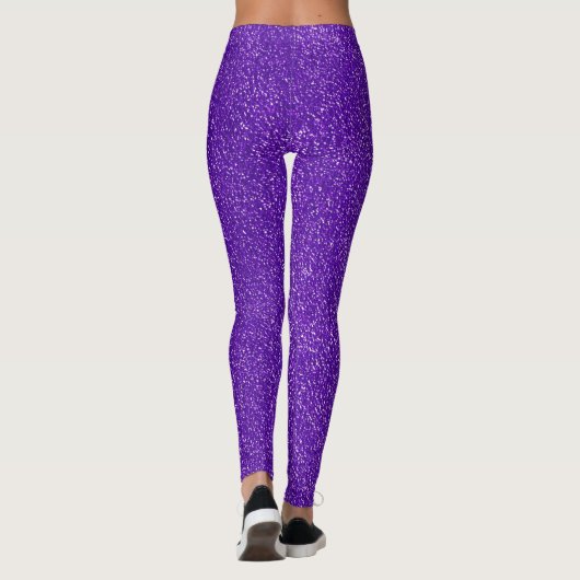 Paarse Witte Sparkles Glitter Kijk Leggings (Achterkant)