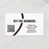 Paarse witte spiraalnummers Aangepaste foto QR-cod Visitekaartje (Achterkant)