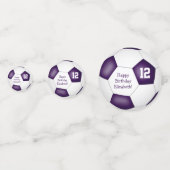paarse witte sport verjaardagsfeestje voetbal confetti (Achterkanten)