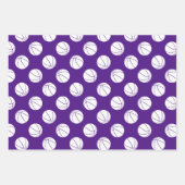 paarse witte sportteam kleuren basketbal geschenke inpakpapier vel (Voorkant 2)