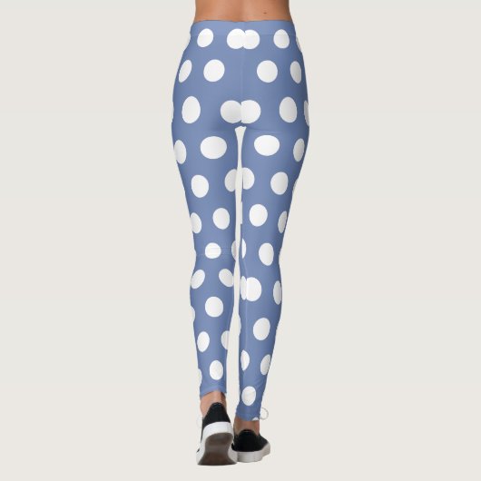 Paarse Witte Spots Retro Yoga broek Leggings (Achterkant)