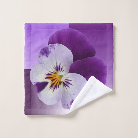 Paarse witte stekelroos bad handdoek (Wasdoekje)