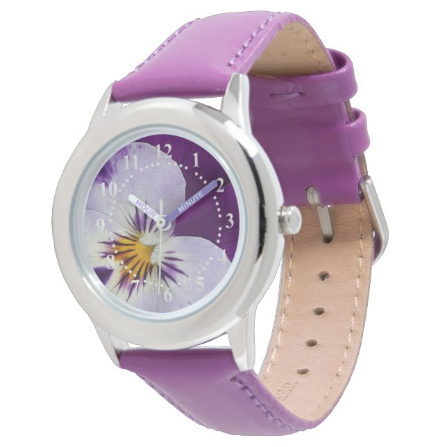 Paarse witte stekelroos horloge (Gekanteld)