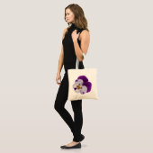 Paarse witte stekelroos tote bag (Voorkant (model))