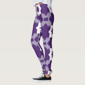 Paarse witte ster geometrie Leggings (Links)