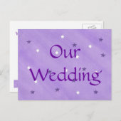 Paarse & witte sterren, bruiloft uitnodiging brief (Voorkant / Achterkant)