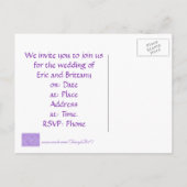 Paarse & witte sterren, bruiloft uitnodiging brief briefkaart (Achterkant)