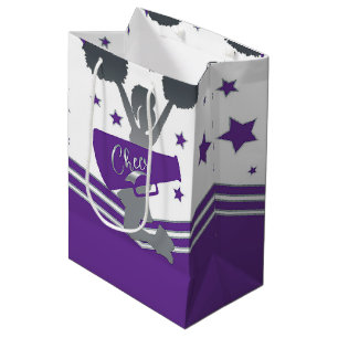 Paarse & Witte Sterren Cheer-Leading Party Medium Cadeauzakje