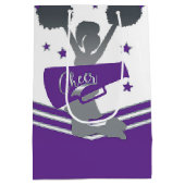 Paarse & Witte Sterren Cheer-Leading Party Medium Cadeauzakje (Achterkant)