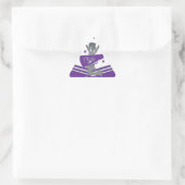 Paarse & Witte Sterren Cheer-Leading Party Sticker (Tas)