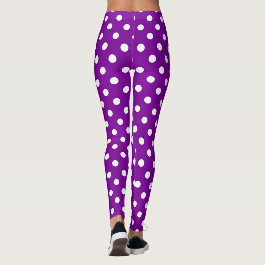 Paarse witte stippen ontwerp leggings (Achterkant)