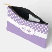 Paarse witte stippen retro patroon Monogram Etui (Open)