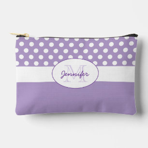 Paarse witte stippen retro patroon Monogram Etui