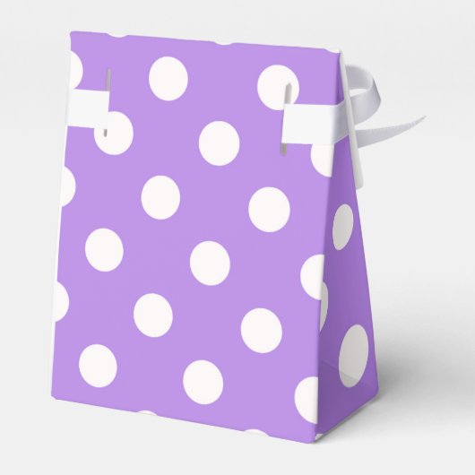 Paarse & Witte Stippen Verjaardagsfeestje Bedankdoosjes (Achterkant)