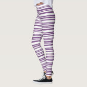 Paarse, witte streep leggings (Links)