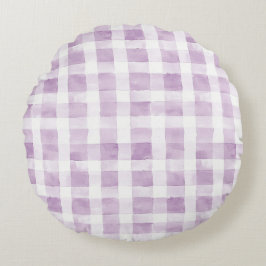 Paarse Witte Strepen Baby Shower Rond Kussen
