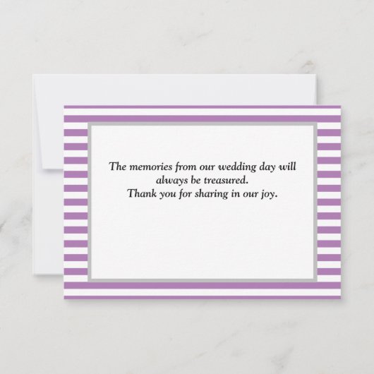 Paarse/witte strepen, bedrukt met bedankt kaart (Achterkant)