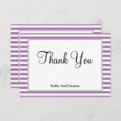 Paarse/witte strepen, bedrukt met bedankt kaart (Voorkant / Achterkant)