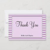 Paarse/witte strepen, bedrukt met bedankt kaart (Voorkant)