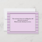 Paarse/witte strepen, bedrukt met bedankt kaart (Achterkant)