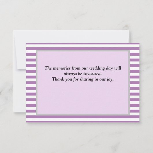 Paarse/witte strepen, bedrukt met bedankt kaart (Achterkant)